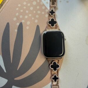 Apple Watch Series 7 Band with Black Clover Inlays, other band and charger